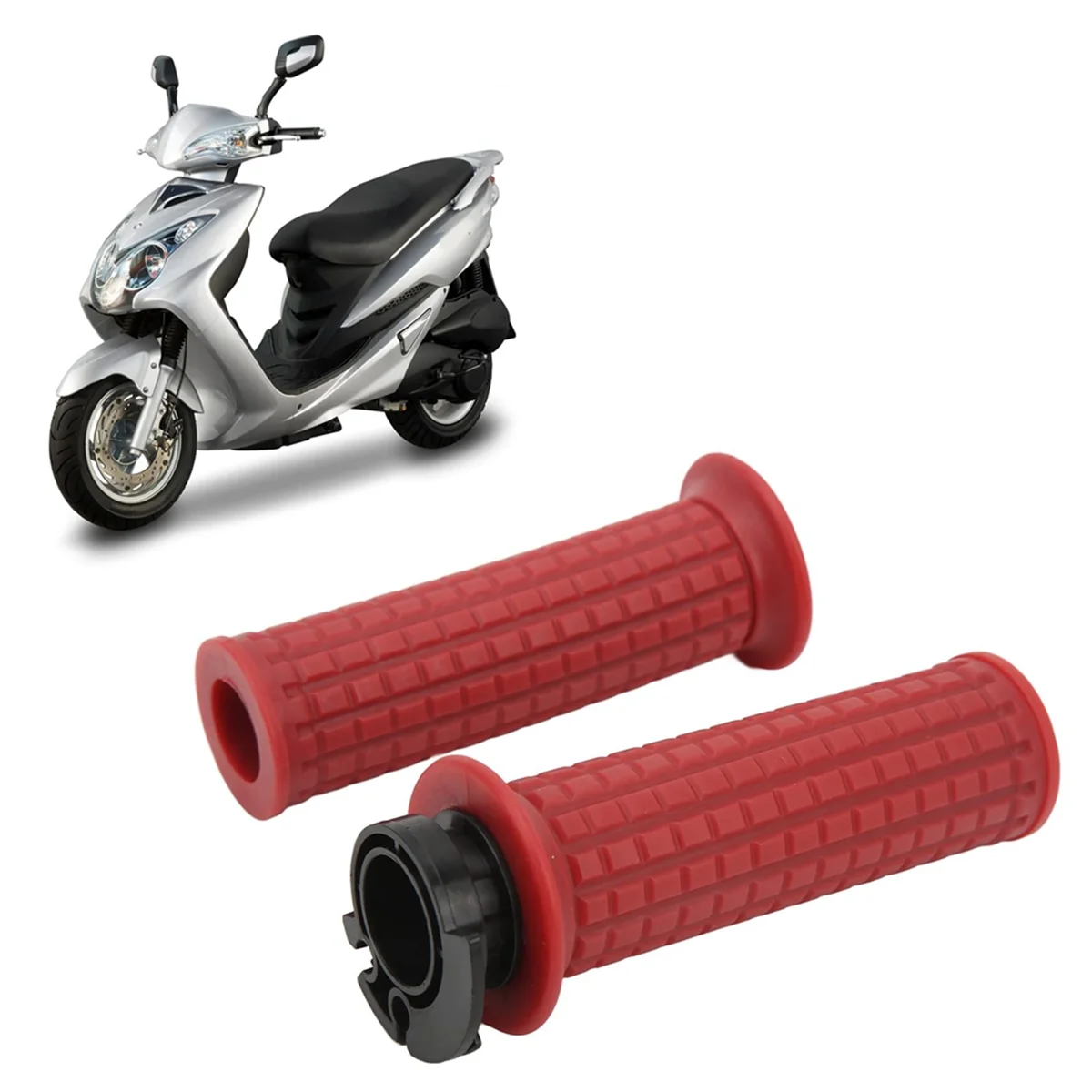 Motorcycle 22mm Handlebar Throttle Grips Left Right Side for GY6 50cc 80cc 125cc 150cc Motorcycle Handlebar Red