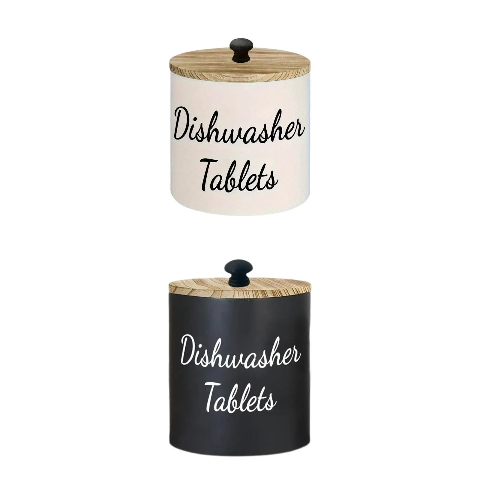 Dishwasher Pod Container Storage Box Versatile Sturdy Dustproof with Cover Wood Organizer for Bathroom Countertop Dorm view 2