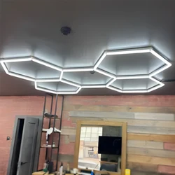 Hot Sell Led Ceiling Light For Car Shop Hexagonal Lighting For Car Workshop Garage