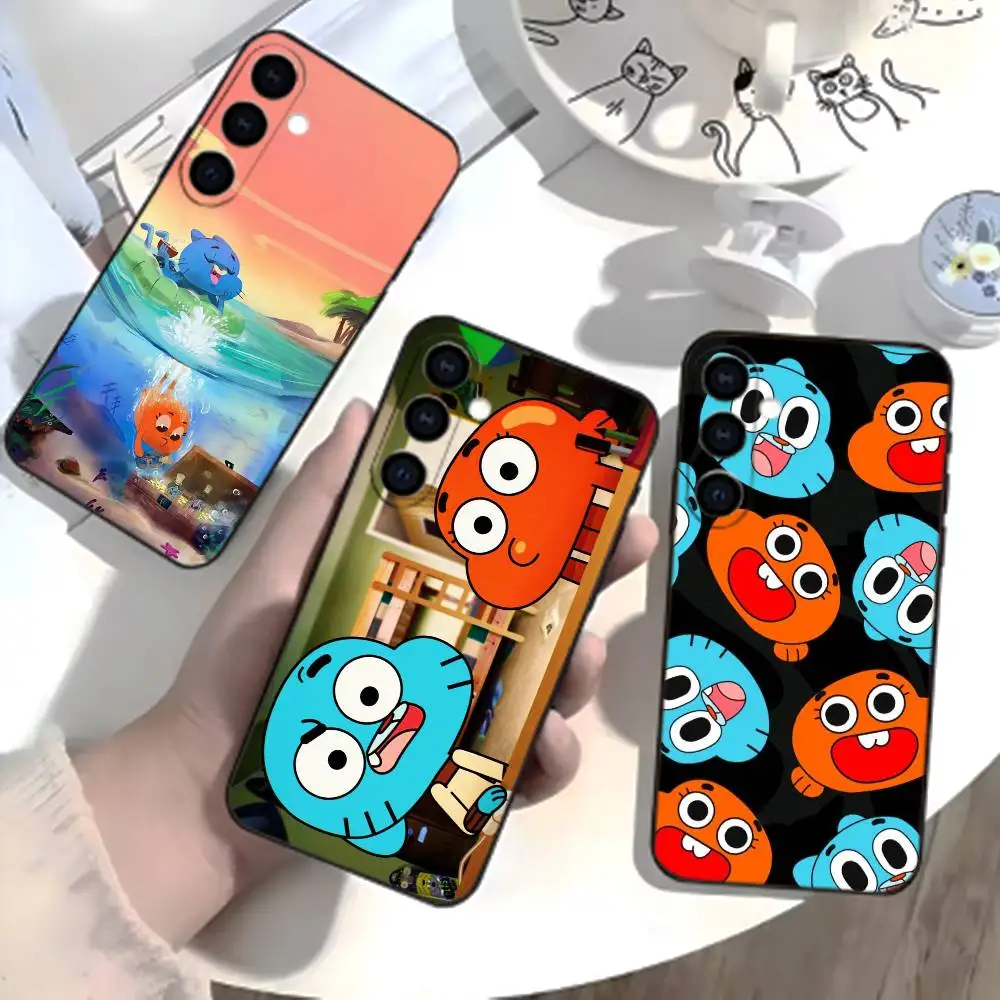 

D-Gumball and Darwin Phone Case For Samsung Galaxy A73,A21s,A22,A31,A52,A53,A71,A41Soft Black Shell