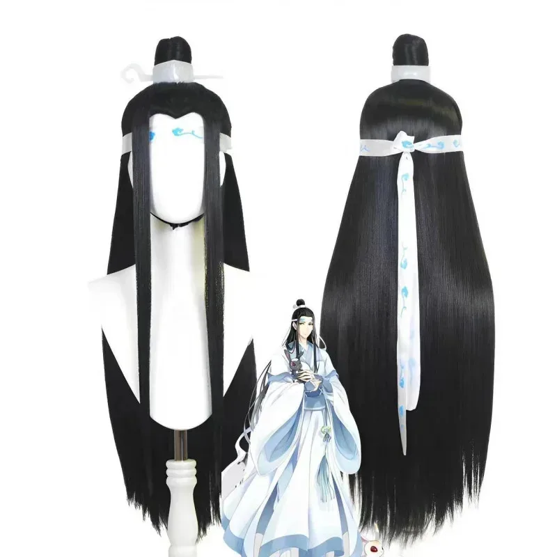 

Cosplay Magic Road Lan Wangji Wang Ji Ancient Costume Hero Ancient Style Black Beauty Pointed Shape Cos Wig Second Hair