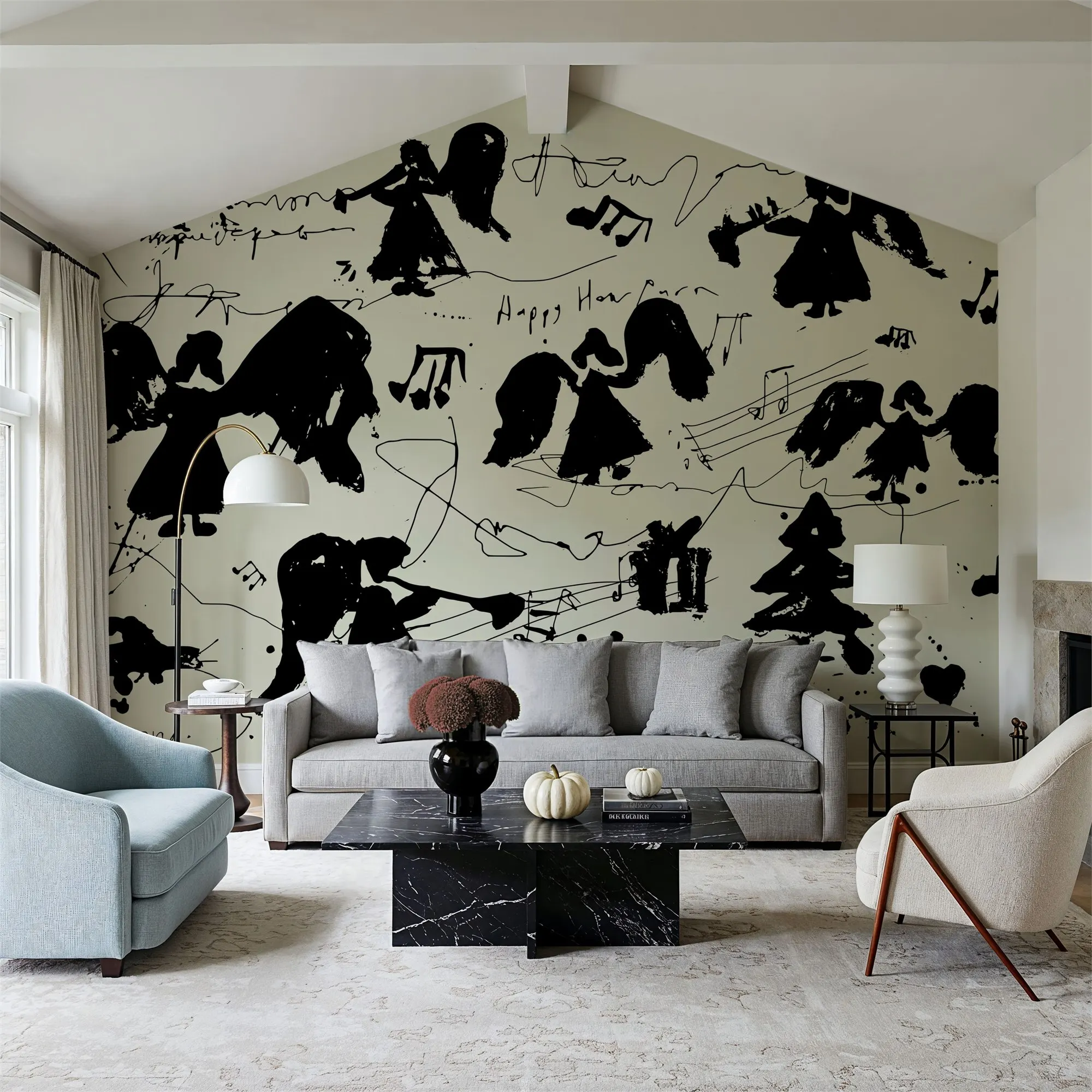 Musical Angels Custom Wallpaper Wall Mural for Living Room