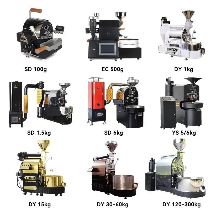Customized Home Fully Automatic Coffee Roasting Machine Gas Electrical 300kg 60kg 12kg  Commercial Coffee Roaster
