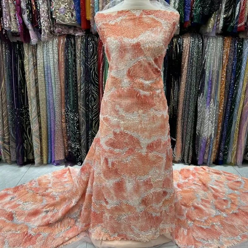 

Новая красивая вышивка из африканской ткани, кружевная вышивка, французское тюлевое кружево для свадебной вечеринки TS2850