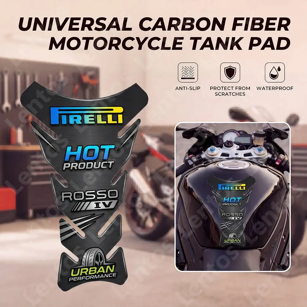Pegatina Antideslizante para Tanque de Combustible de Motocicleta PIRELLI, Diseño Espina de Pescado