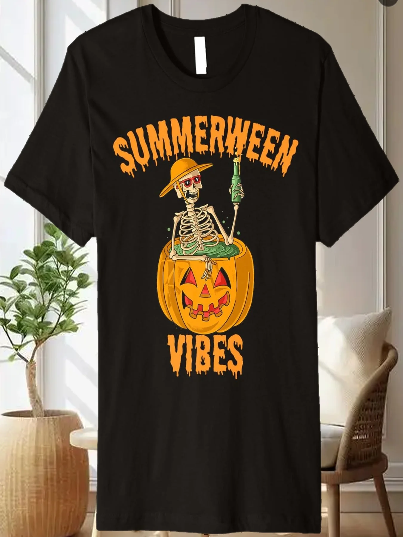 

Vacation Summer Funny Skeleton Halloween Vibe Premium T-Shirt