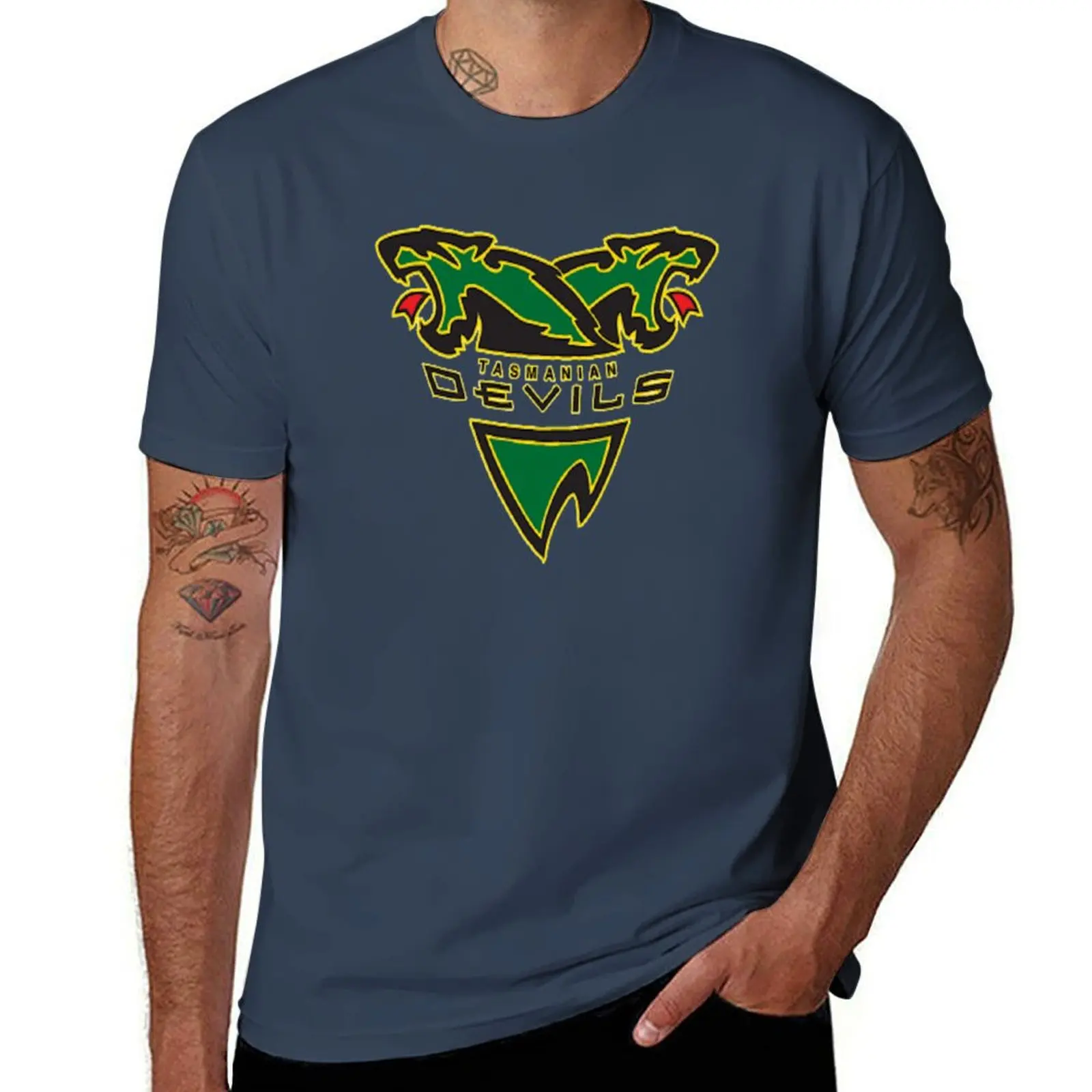 

Tasmanian devils football club AFL footy T-Shirt Modern Print Casual T-Shirt