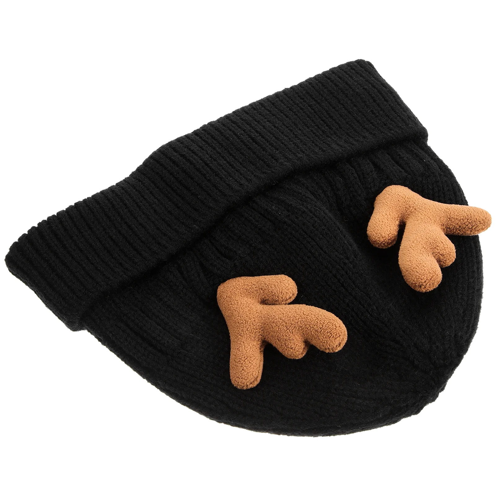 

1Pc Lightweight Acrylic Knitted Hat Christmas Antlers Warm Winter Cap Soft Lining Deer Ears Beanie Stylish Headgear