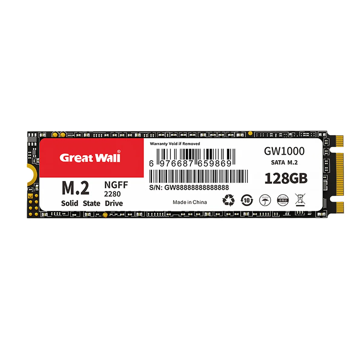 Great Wall M.2 SSD NGFF 128GB 256GB 512GB 1TB 2TB M2 SATA SSD 2280 SATA3 6GB Internal Solid State Drive Hard Disk for Laptop
