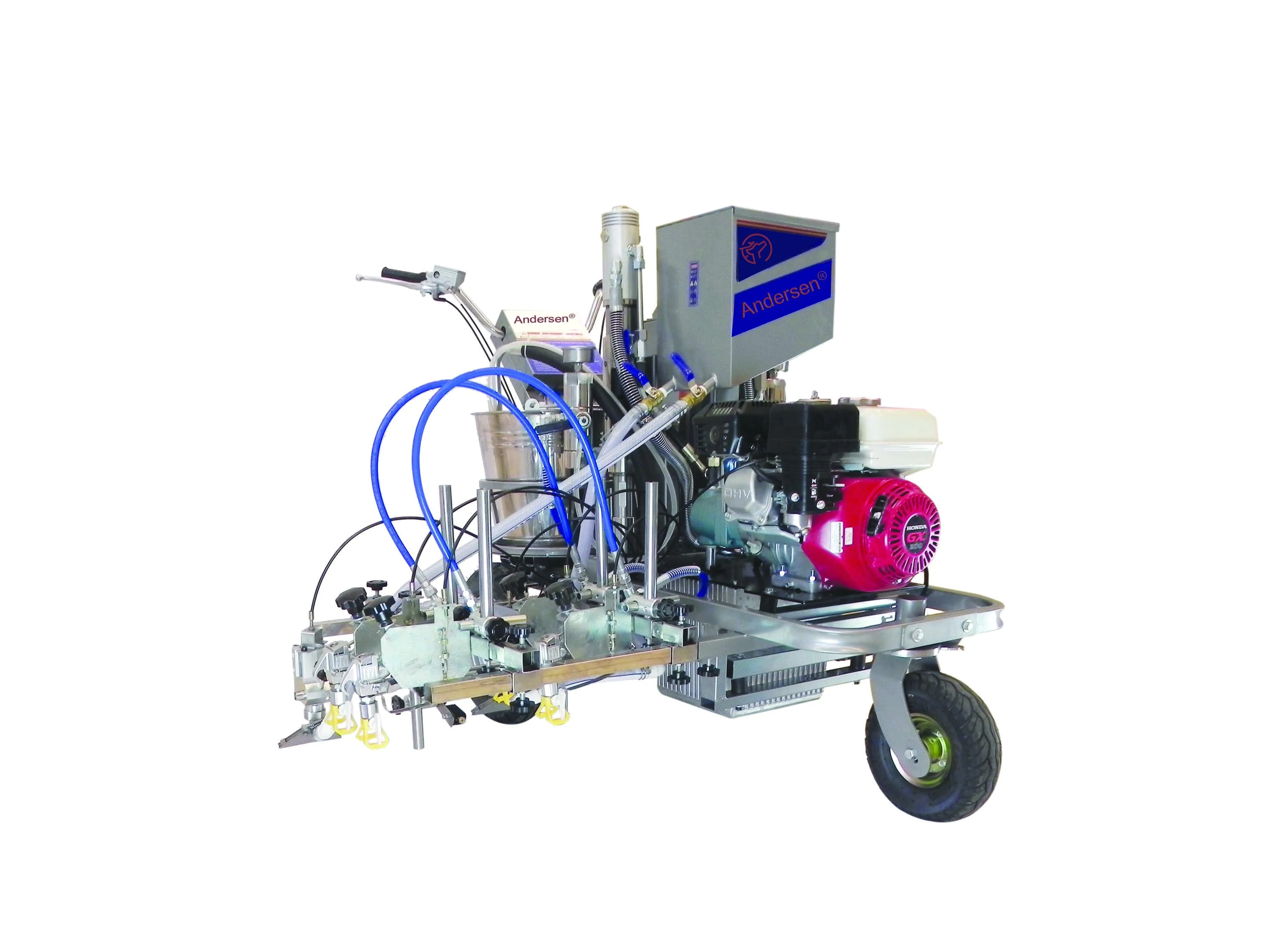 Nueva máquina automática de marcado de carreteras frías con soporte de cuentas sueltas de vidrio con bomba y motor para una línea de pintura eficiente