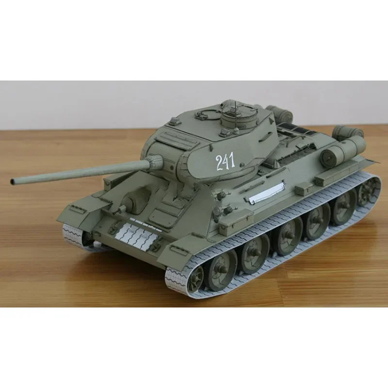 1:25 Soviet T-34 Medium Tank Paper Model T-34/85 Manual DIY