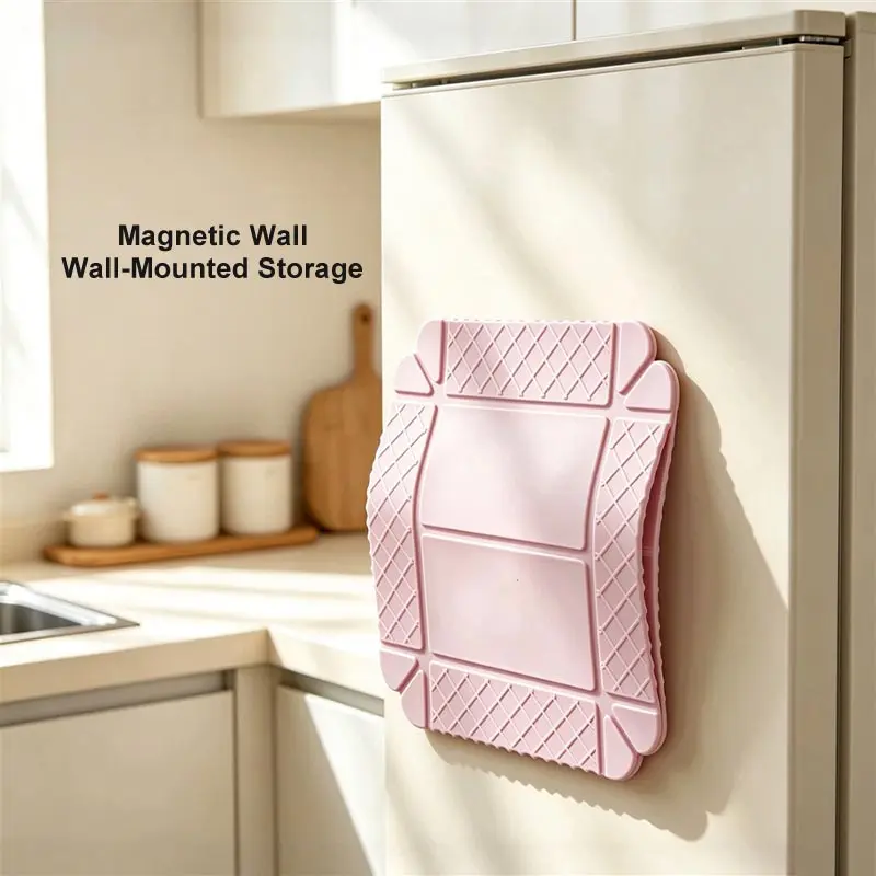 New Multifunctional Foldable Storage Box Magnetic Silicone Trivet Thick Heat Resistant Mat Pot Holder Cutting Board Kitchen Tool