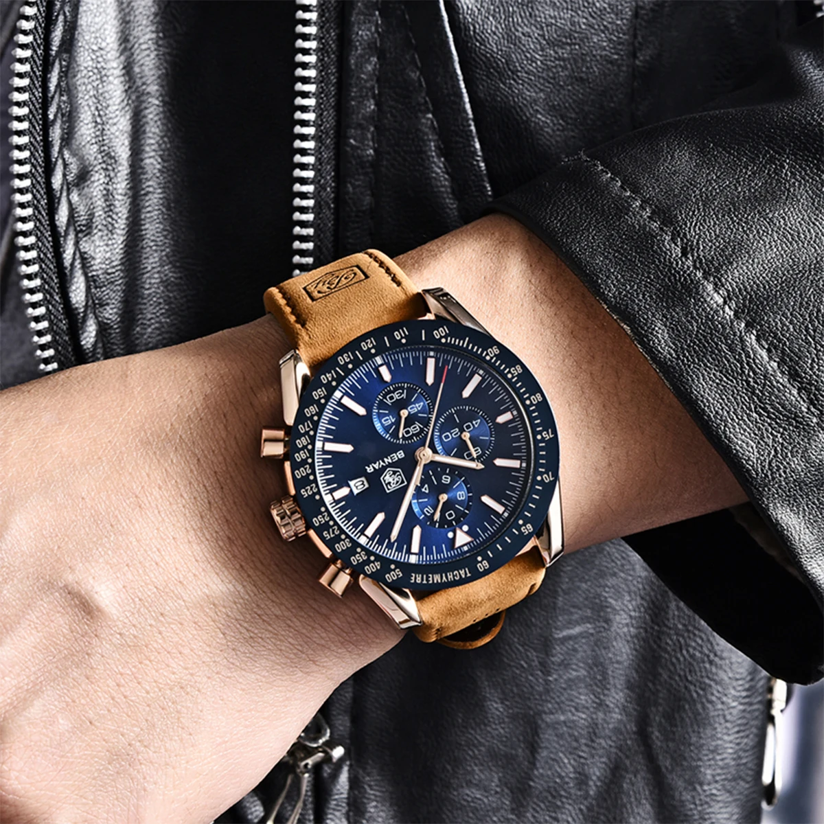 BENYAR Men's Quartz Watch Luxury Brand Waterproof Sports Quartz Chronograph Military Watch Men's Clock Relogio Masculino