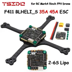 YSIDO F411 Flight Controller AIO BLHELI_S 35A 45A ESC BMI 270 2-6S OSD Barometer Current Sensor for RC 100-200mm FPV Drone