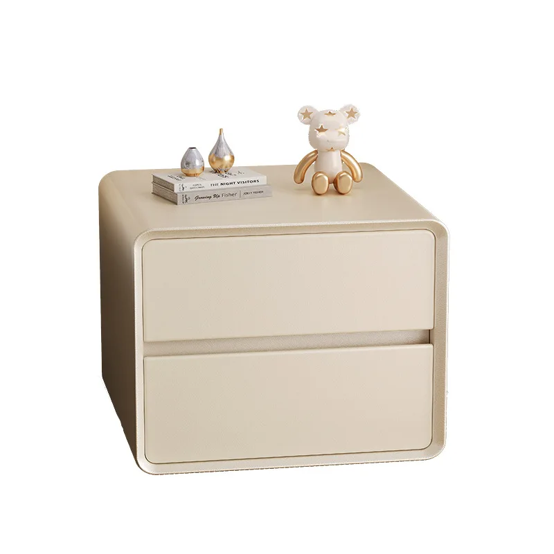 

Strictly selected cream wind bedside table solid wood household bedroom new light luxury high-end small bedside cabinet storage