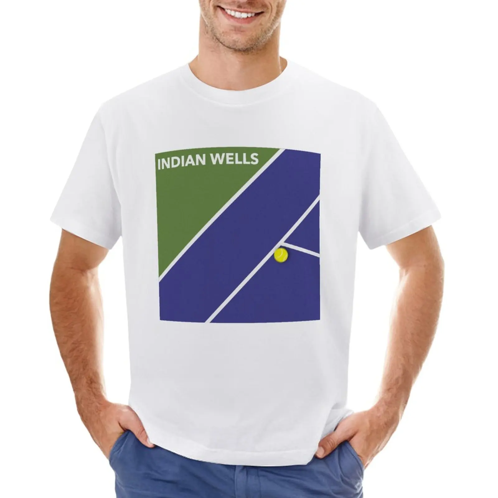 

Tennis Indian Wells Masters Artwork T-Shirt summer clothes plus sizes funny t shirts for men