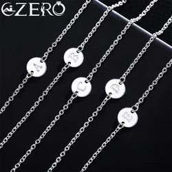 New trend 925 sterling Silver 26 letter cards Chain Bracelets for Women Fashion wedding Party fine Jewelry Christmas Gifts
