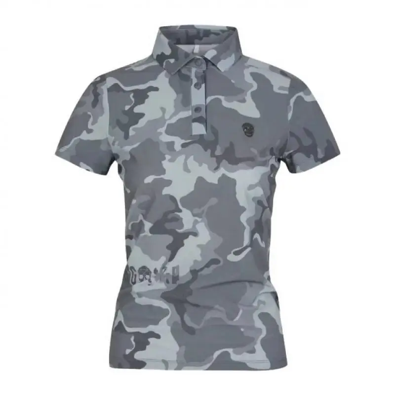 2026 New Golf Clothes Women's Short Sleeved Sports Skull Logo Golf Top Lady Breathable Slimming Golf Shirt