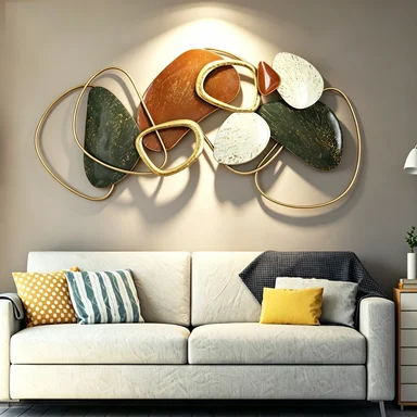 Fabricante de Arte de Parede em Metal de Alta Qualidade, Arte de Parede Irregular Criativa, Decoração de Casa Luxuosa, Novidades em Tamanhos Grandes