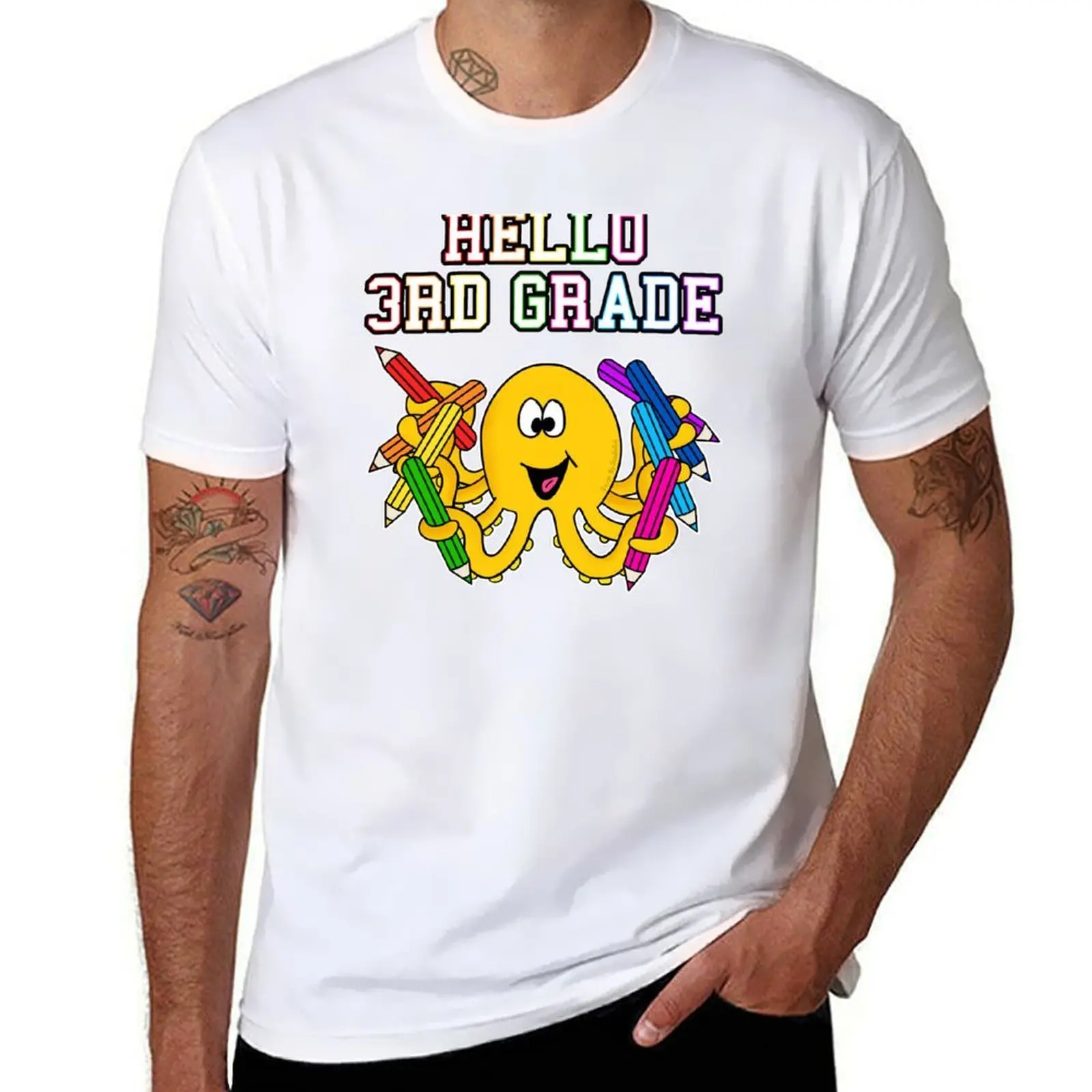 

Hello 3rd Grade Octopus Back To School T-Shirt anime t shirts for man g man t shirts for men T-Shirt