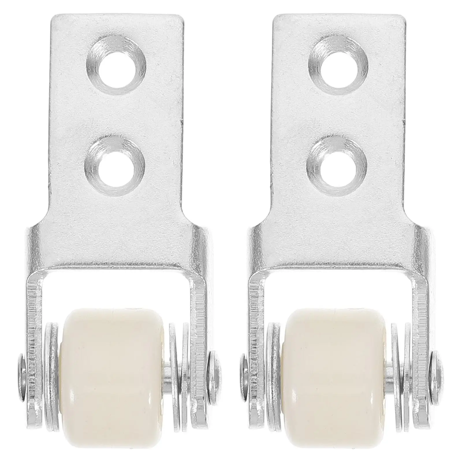 

2Pcs White Nylon Sliding Rails Furniture Casters Closet Door Wheels Durable Replacement Pulleys Hardware for Dining Table Roller