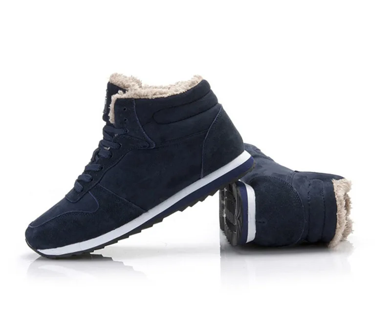 Men Boots Winter Shoes Man Footwear Warm Fur Snow Boots Ankle Botas Hombre Winter Boots for Plus Size Men Plush Winter Sneakers