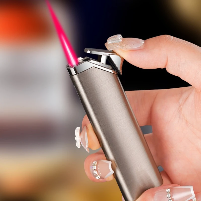 Outdoor Anti-Wind Lighter Direct Spray Red Flame Metal Igniter for Cigarettes Cigars Camping Kitchen Premium Cigar Accessories