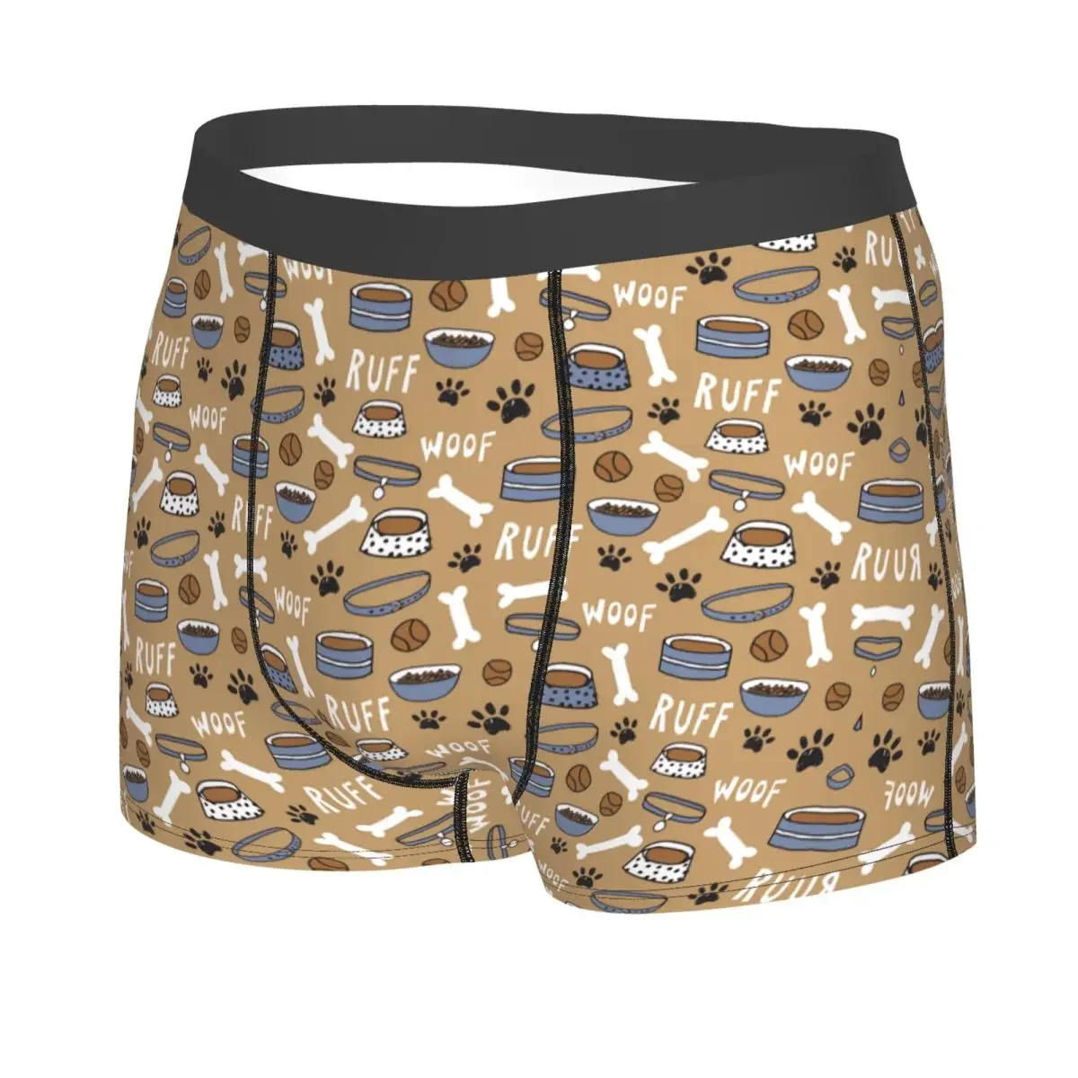 Custom Dog Paw And Bone Pattern Funny Pet Gift Boxers Shorts Men Animal Lover Briefs Underwear Cool Underpants