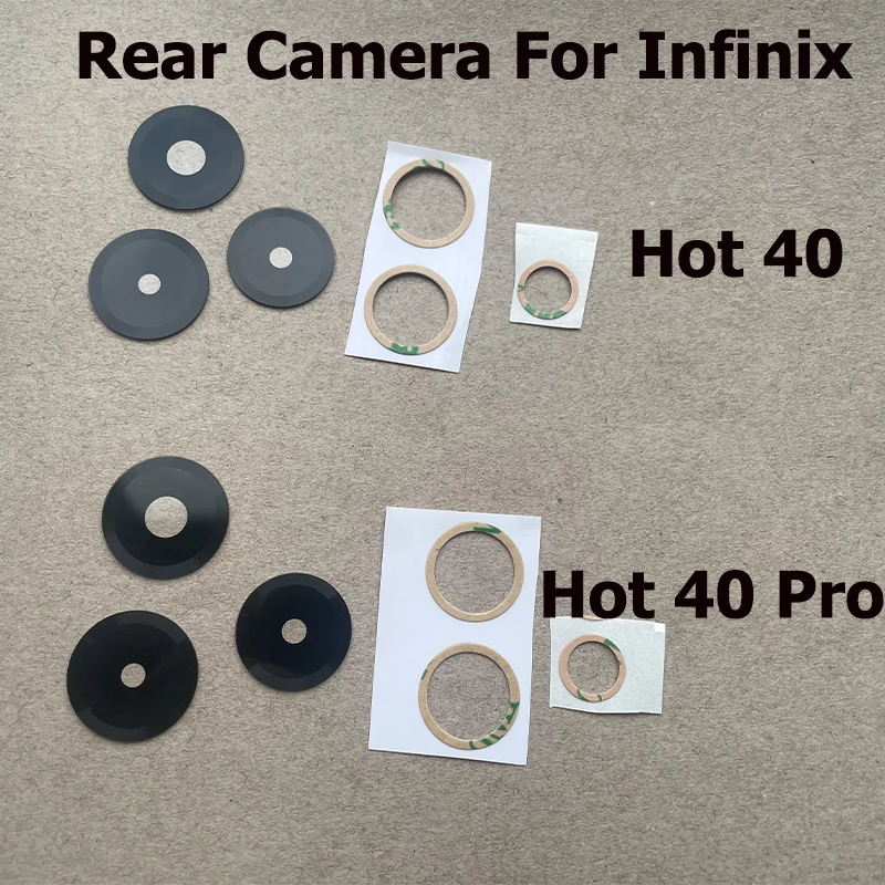 For Infinix Hot 40 Pro Back Camera Glass Lens Cover With Sticker Adhesive Replacement Parts X6837