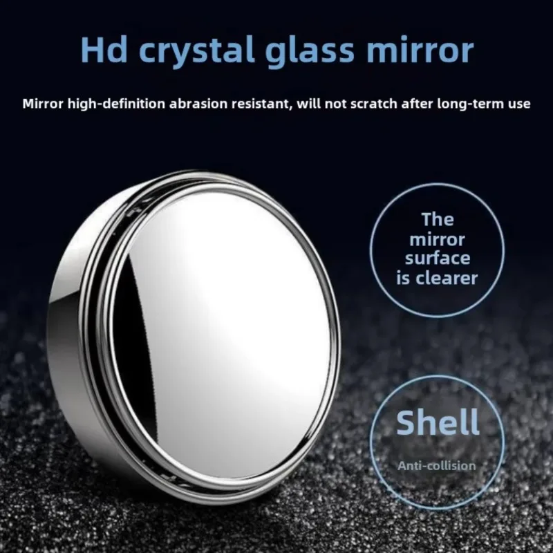 New 2PCS Car Rearview Mirror Blind Spot Mirror Circular Frame Convex Spotlight Mirror 360 Degree Adjustable Wide Angle