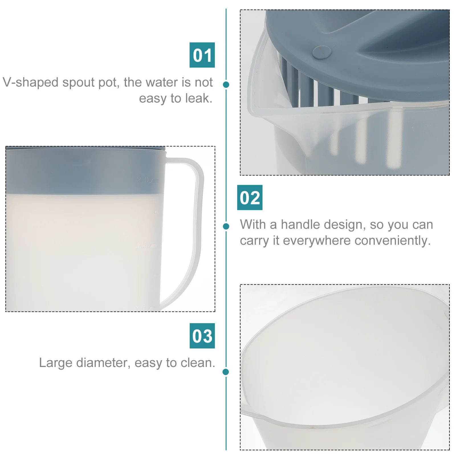 

1pc Plastic Cold Water Kettle Large Capacity Heat Resistant Juice Pitcher For Picnics Parties Outdoor Tea Kettle With Lid