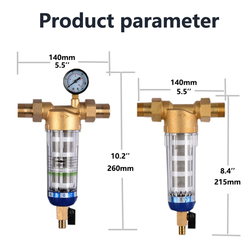 Фильтры для осадочной воды для всего дома, система предварительной фильтрации, обратная промывка, сетка из нержавеющей стали C