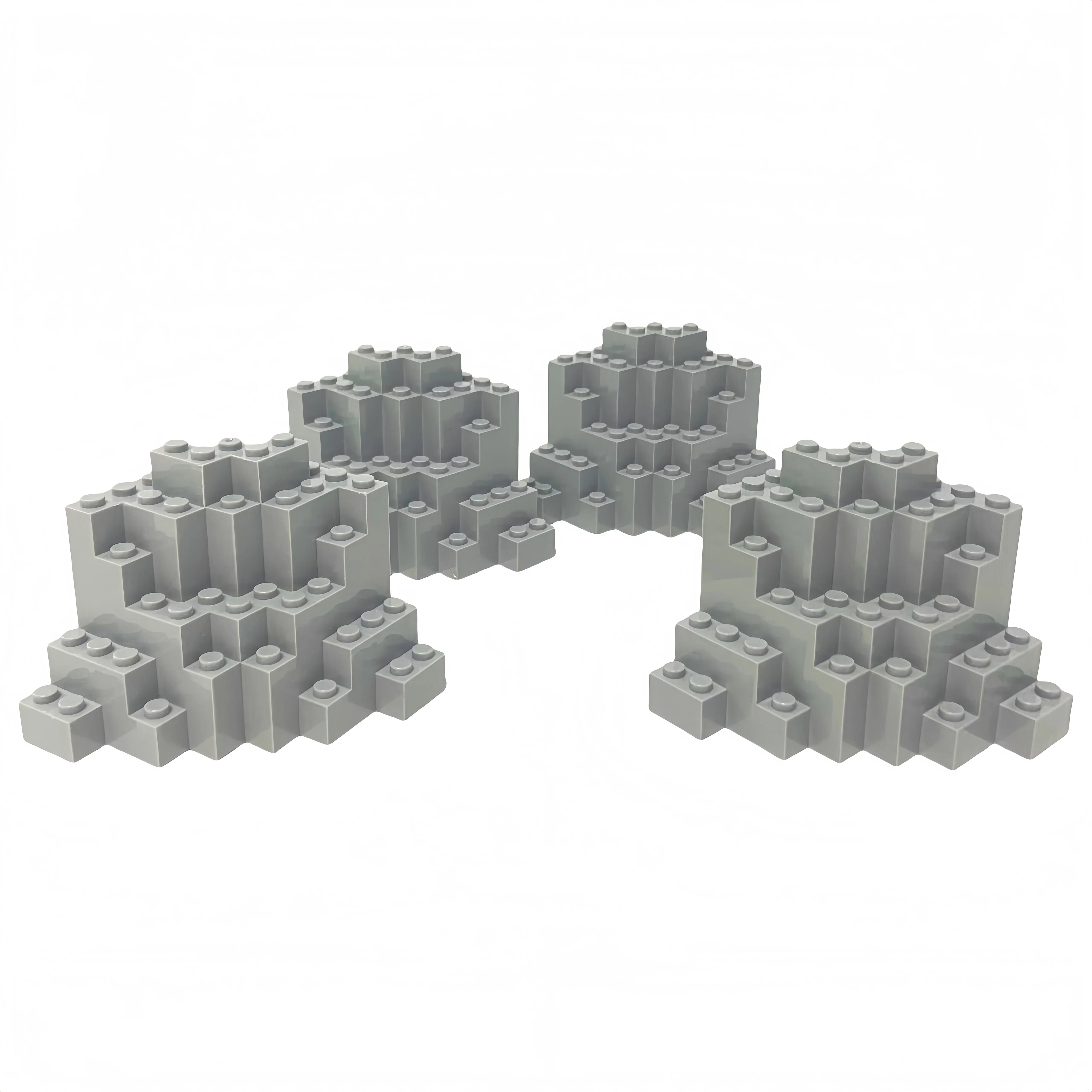 Bloques de construcción de rocalla, juguetes DIY, 4 Uds., ladrillos de colinas de montañas, compatibles con varios escenarios, juguetes educativos creativos