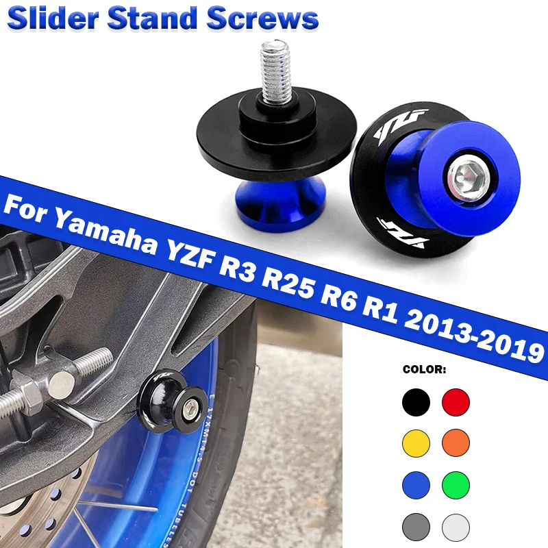 For Yamaha YZF R3 R6 R1 R25 2013-2019 Motorcycle Swingarm Spools M6 Stand Screws CNC Aluminum Motorcycle Accessories 6mm