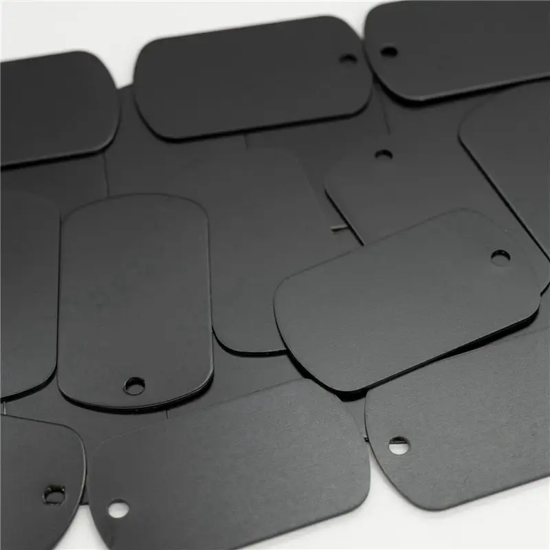 200 Pcs Metal Stamping Blanks Black For Stamping, Engraving Blanks Aluminum Stamping Blanks Keychain Blank Dog Tag