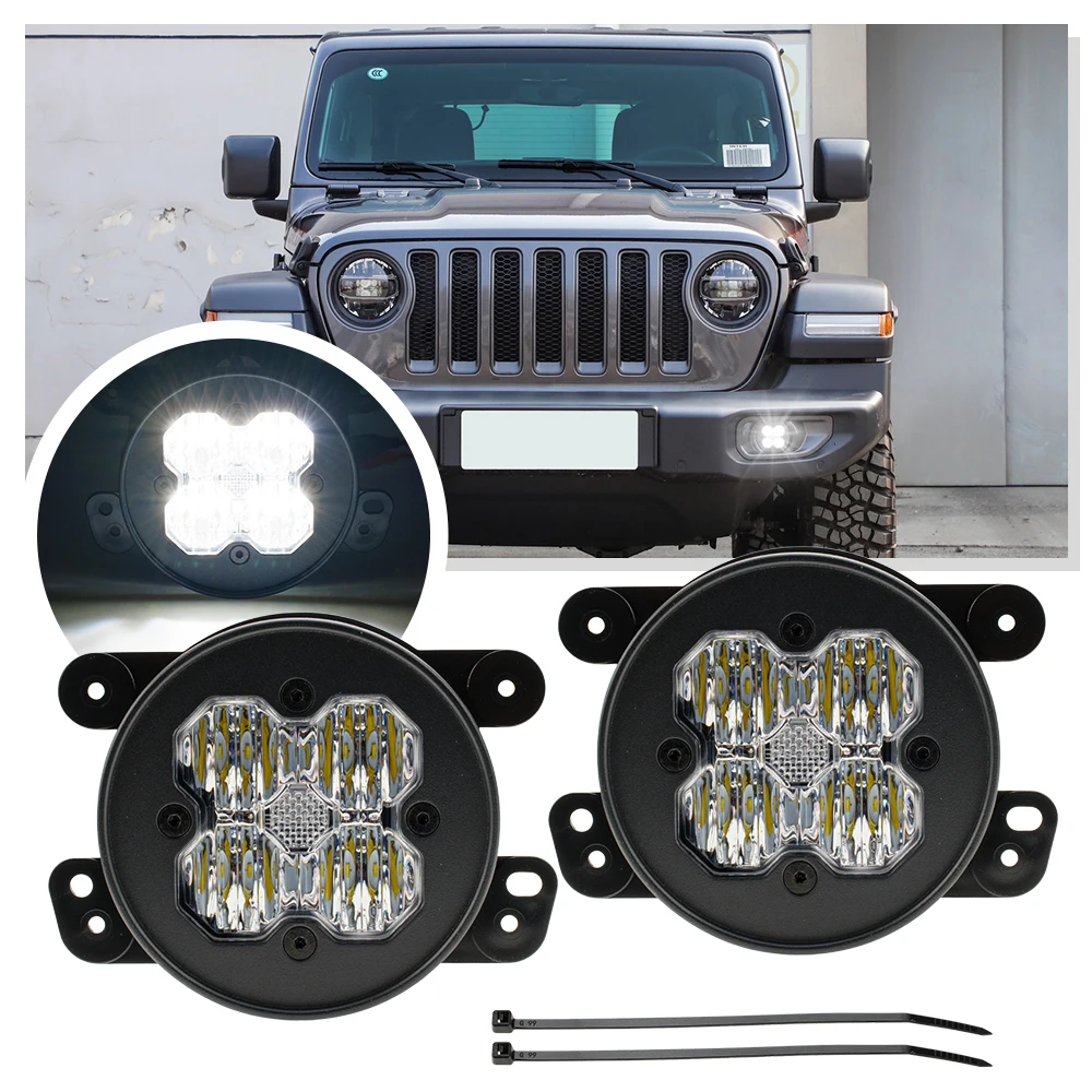 

LED 4×4 driving Lights Super Bright Round Offroad Driving Pods for Jeep Grand Cherokee Wrangler Dodge Charger Fiat Freemont
