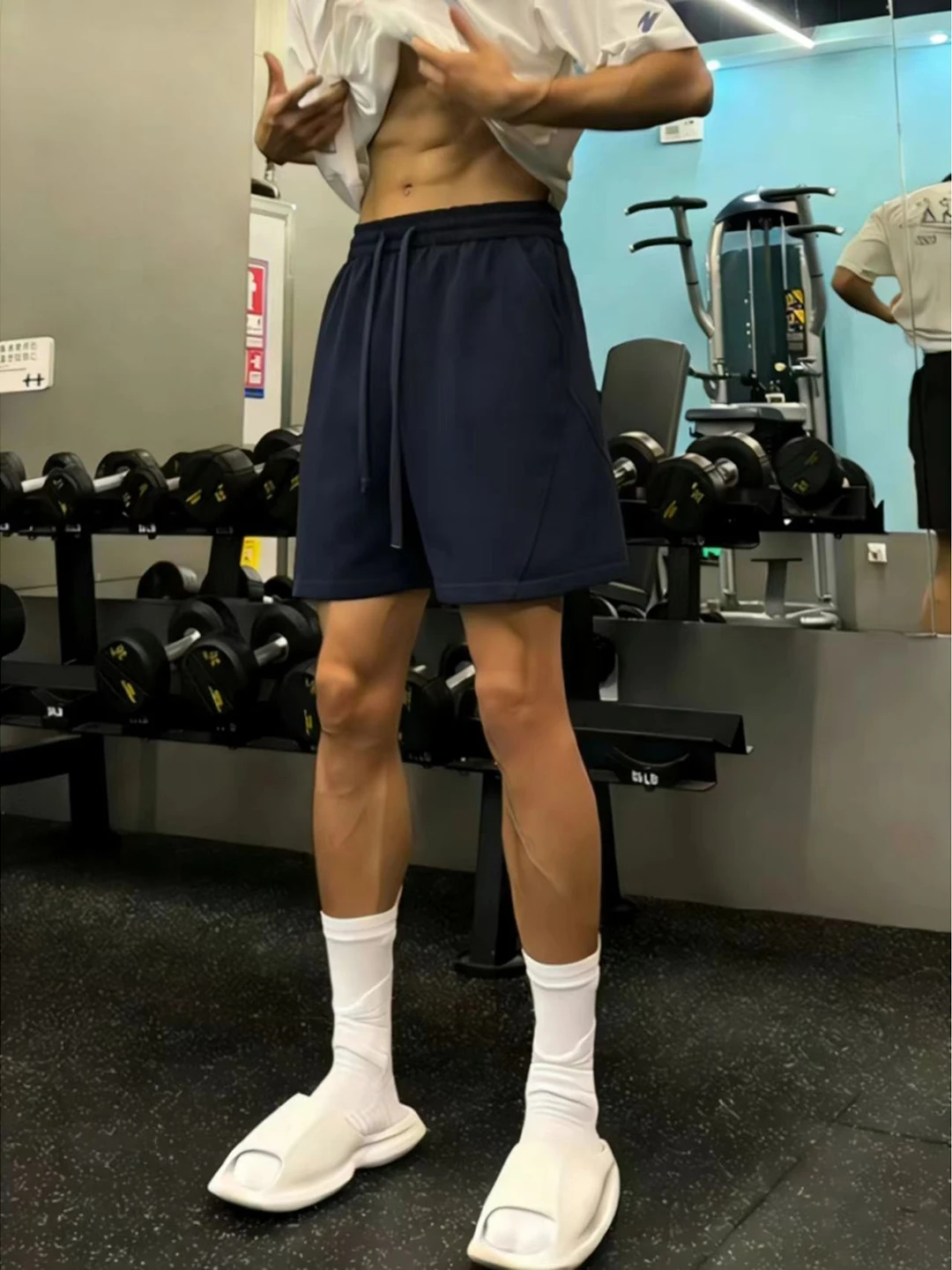 

Мужские летние спортивные брюки Royal Blue Heavyweight Fitn orts в американском ретро-стиле с диагональным кроем, повседневные брюки Cleanfit, спортивные брюки длиной до колена