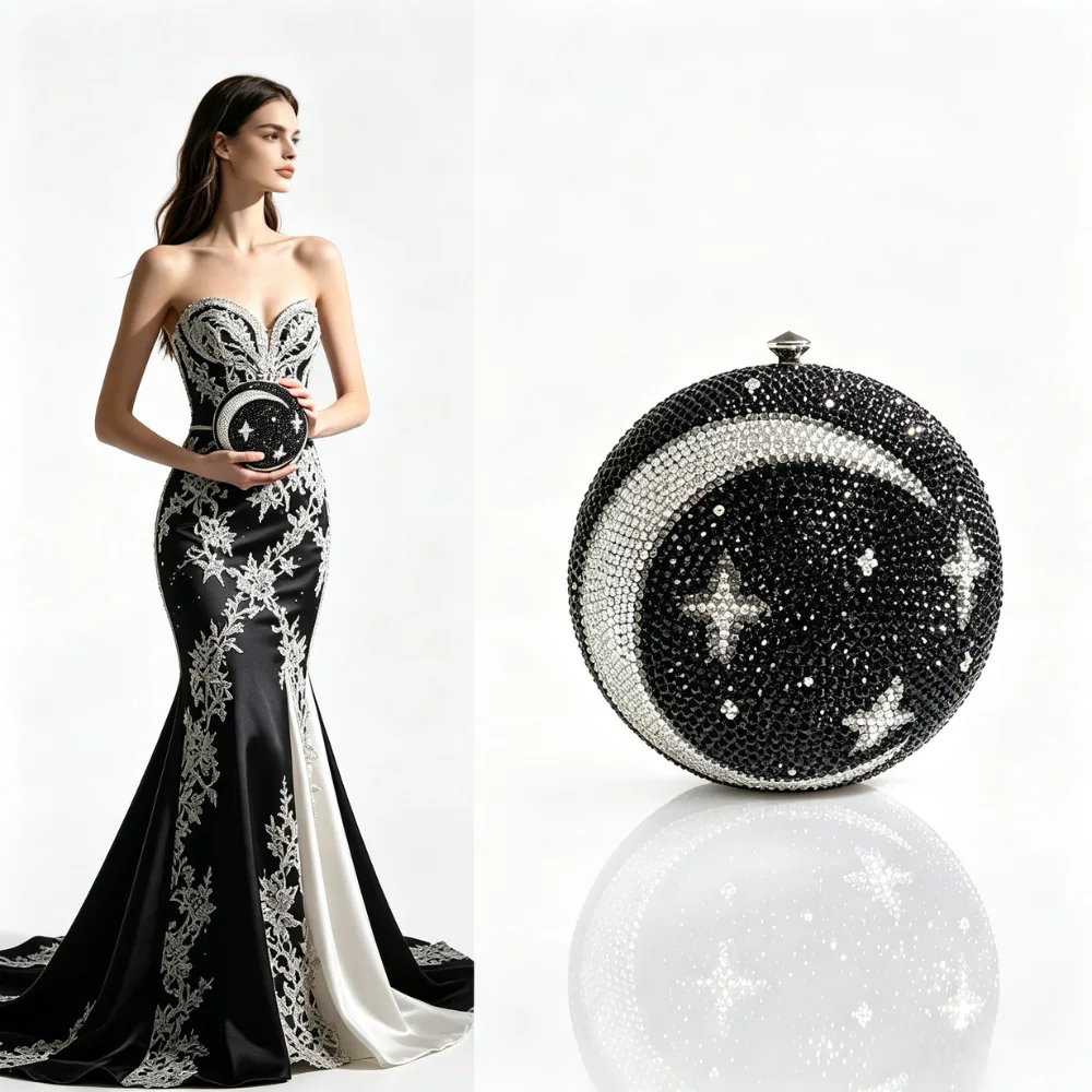 Clutch Star Moon Spherical Diamond Dinner Bag Ladies Rhinestone Clutch Bag Banquet Party Diamond Dress Bag