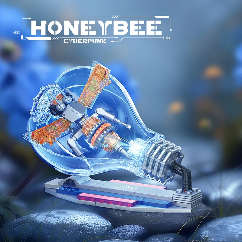 Mainan Edukasi Kreatif Balok Susun Serangga Cyberpunk untuk Perkembangan Intelektual Anak Laki-Laki