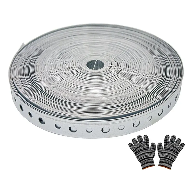 ABWR-Galvanized Metal For-For Pipe Strap 3/4-Inch X 100-Foot 24-Gauge For Pipe Support Flexible Hanging Tension Band With Holes
