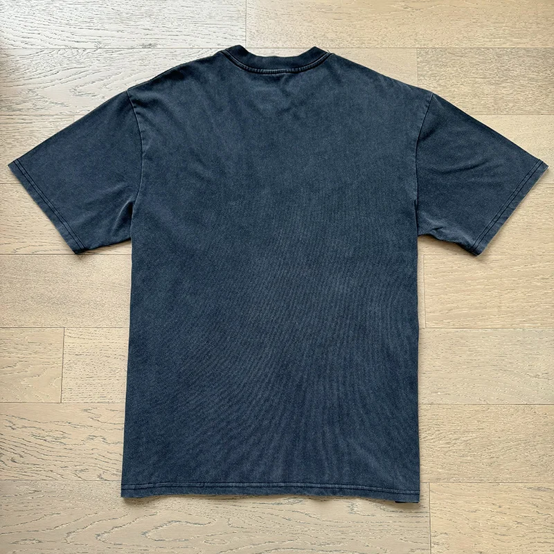 Vale Valley Trendy Brand Cotton Short Sleeve T-Shirt Vintage Washed Loose Fit Celebrity Print High Street Style Youth Fashion