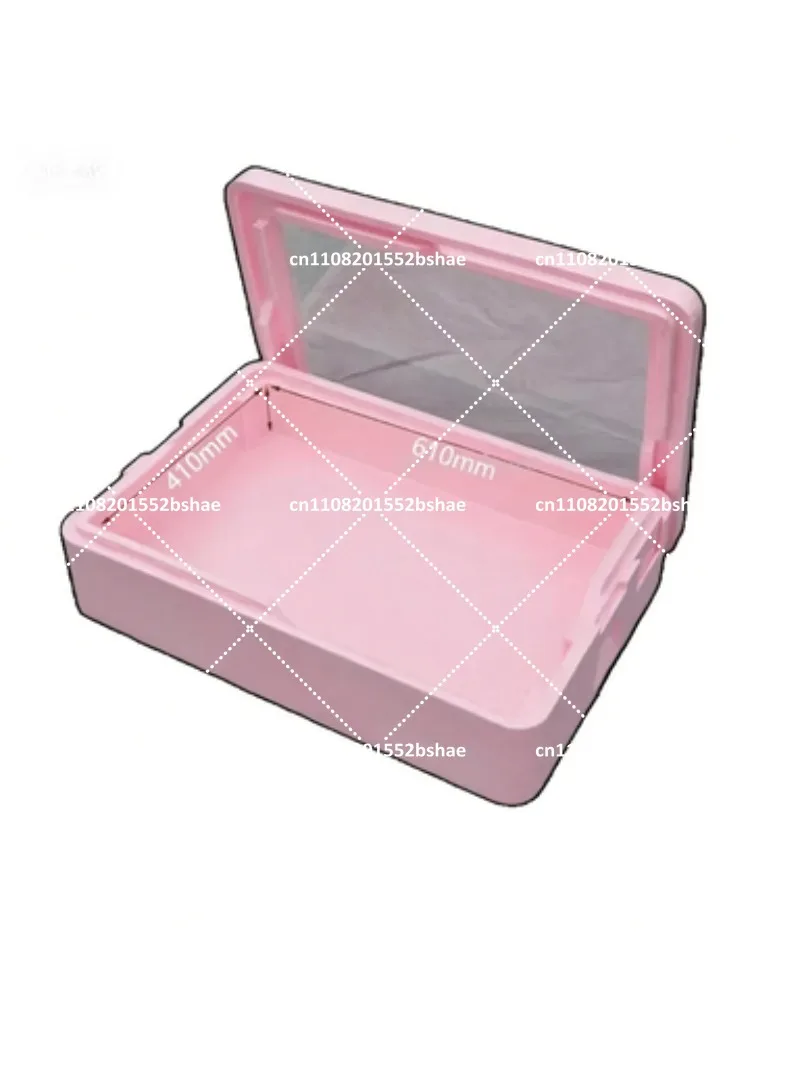Portable Insulated Foam Cooler Box with Transparent Lid for Food Storage and Fresh Keeping