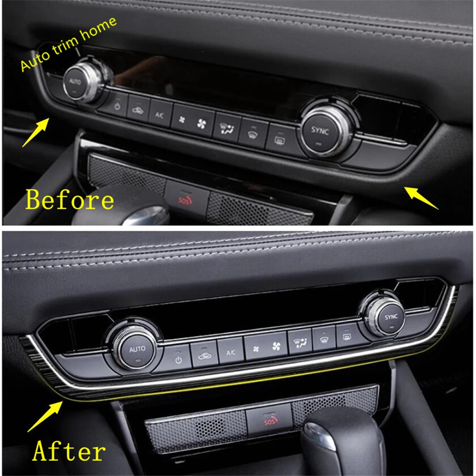 Front Central Air Conditioning Outlet Vent AC Panel Decoration Strip Cover Trim Fit For Mazda 6 2019 - 2024 Car Accessories