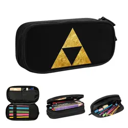 Gold Triforce Symbol Zelda Pencil Cases Large Capacity Pen Bags Pen Box Pencil Pouch For Boys Girls Students Stationery School