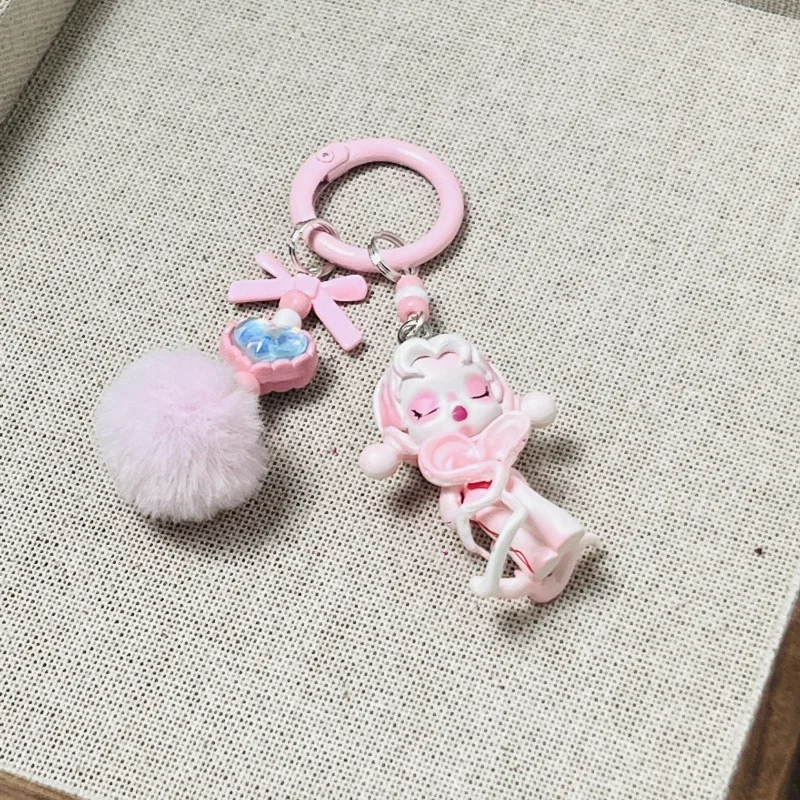 

New Skullpanda Keychain Cute Anime Creative Three-Dimensional Doll Cell Phone Chain Pendant Backpack Decoration Car Keyring Gift