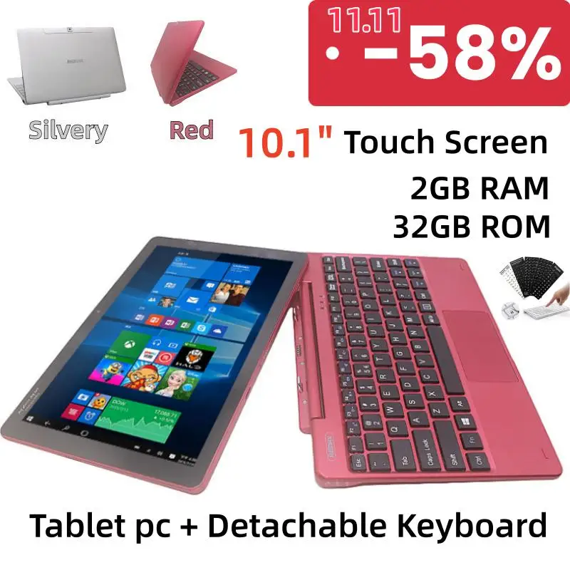 Remax 10,1 "64 bits Windows 10 tableta con teclado Intel Z8350 Quad Core 1280x800IPS 2GB RAM 32GB ROM 1 * puerto USB 3,0 HD-MI