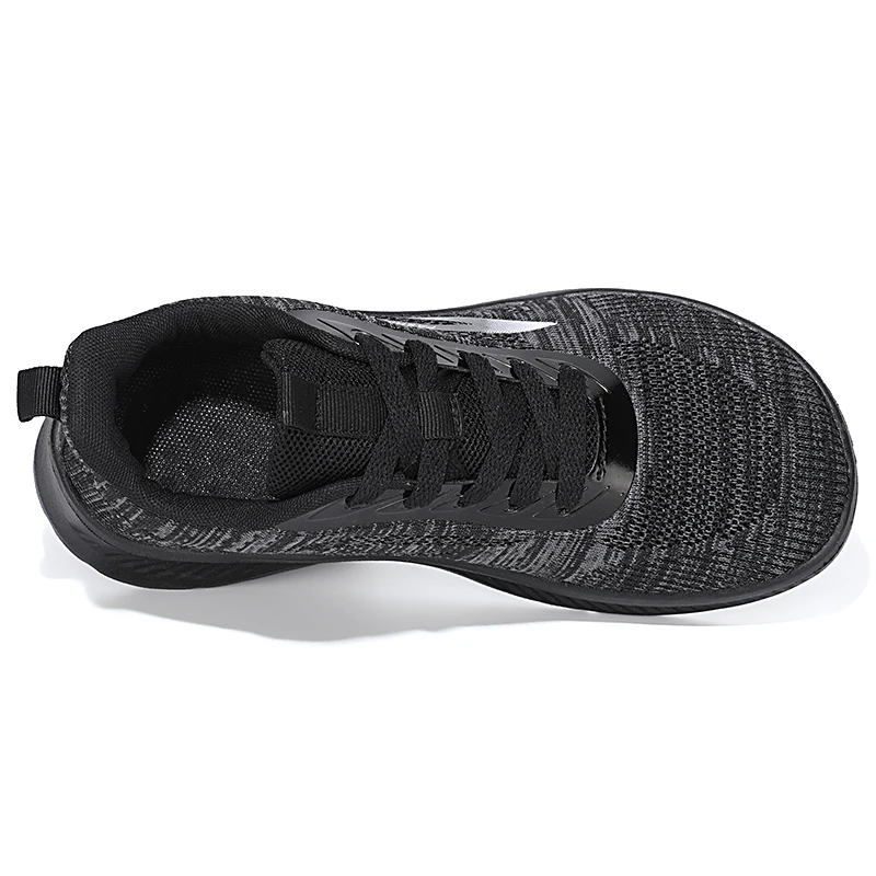 2025 Autumn Black Knitted Shoes women breathable lightweight sports running shoes walking shoes for old lady antiskid sneakers