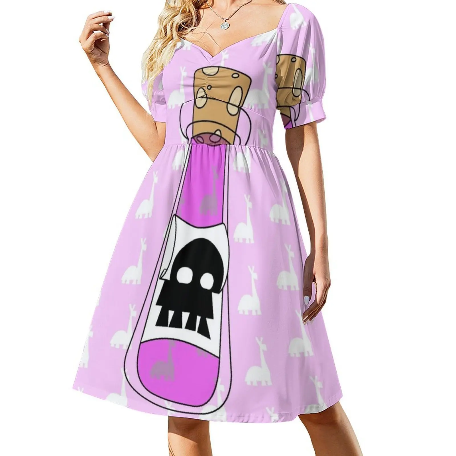 فستان قصير من Essence Of Llama Preppy للنساء على شكل حرف a فضفاض مناسب فستان يوم غير رسمي لاما كوزكو Yzma ملابس نسائية