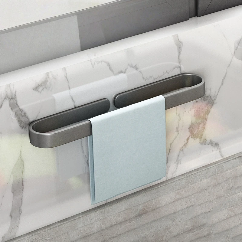 

Серый вешалка для полотенец Tuqiu, одинарная вешалка для полотенец для ванной комнаты, белая алюминиевая вешалка для полотенец, матовый черный держатель для полотенец 30/40/50/60 см