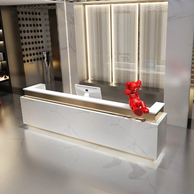 Modern light luxury company simple reception gym cashier bar
